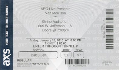 Van Morrison ticket