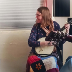 woman with a banjo