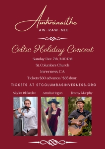 Performance poster for Amhránaithe in W. Marin Dec 7, 2025