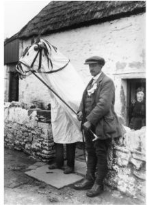 vintage photo of man with Mari Lwyd