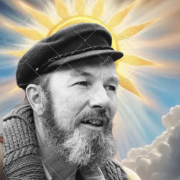 digital art of Sainted Pete Seeger