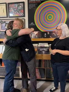 Bobbo & Glen share a moment in Long Beach, CA Tracy Byrnes looks on.